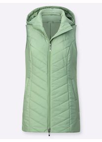 Damen Steppweste in langer Form in eucalyptus ,Größe 38, WITT, 100% Polyester. Wattierung: 100% Polyester