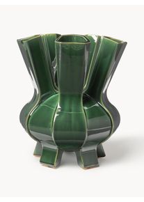 POLSPOTTEN Wazon z porcelany Puyi Zielony Porcelana Ø 29 x W 34 cm