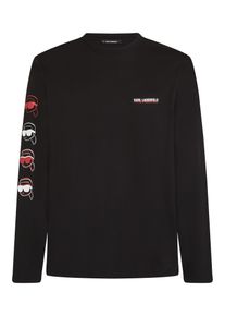 K by KARL LAGERFELD Karl Lagerfeld, Mænd, Bluser & t-shirts ' IKON LONG-SLEEVED ', Sort, Størrelse XS