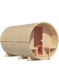 Sauna tonneau Karibu 3 naturel, sans po&ecirc;le