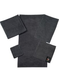 Ross, Waschhandschuh &raquo;Cashmere feeling&laquo; mit Wellen-Bord&uuml;re, anthrazit, Frottier, Baumwolle, B/L: 16 cmx22 cm -6 Stk., anthrazit