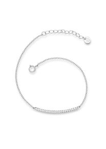 Glanzst&uuml;cke M&uuml;nchen Glanzst&uuml;cke M&uuml;nchen, Damen, Gliederarmband &raquo;A1210&laquo; aus Sterling Silber, silber + wei&szlig;, silber + wei&szlig;, Filigranes Damen-Armband