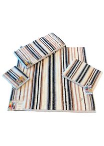 Ross, Waschhandschuh &raquo;Multicolor&laquo; mit Streifen und gesticktem -Emblem, anthrazit, Frottier, Baumwolle, B/L: 16 cmx22 cm -6 Stk., anthrazit