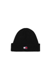 Tommy Jeans, Herren, Beanie &raquo;TJM HERITAGE CORE&laquo; Rippstrick, Umschlag, normale Passform, Black, Black, Strickm&uuml;tze von Tommy Jeans