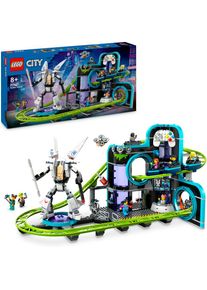 Lego , Konstruktionsspielsteine &raquo;Achterbahn mit Roboter-Mech (60421), Lego City&laquo; Made in Europe, bunt, Konstruktionsspielsteine