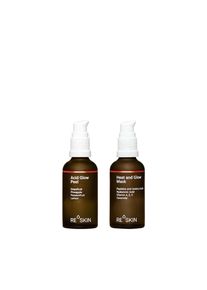Re-Skin , Gesichtslotion »Set: Glow at Home Set: Acid Glow Peel & Heat and Glow Mask« , Braun , Hautgesunde Kosmetik ohne Konservierungsstoffe