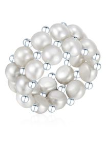 Valero Pearls, Damen, Perlenring &raquo;A1424&laquo; aus S&uuml;&szlig;wasser-Zuchtperlen, grau, grau, Exquisiter Perlenring