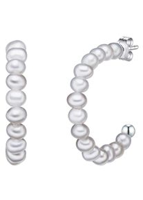 Valero Pearls, Damen, Paar Creolen &raquo;Set: VP756&laquo; aus S&uuml;&szlig;wasser-Zuchtperlen, grau, grau, Moderne Creolen mit S&uuml;&szlig;wasser-Zuchtperlen