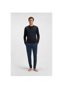 BOSS , Pyjama »Relax Long Set« 2 Stk. tlg., Neuheit, Oberteil unifarben, Unterteil gemustert , Dark Blue 405 , XL , XL , Pyjama von BOSS Underwear