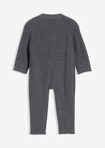 Strikket overall av 100% økologisk bomull, grå, størrelse 80/86, bonprix