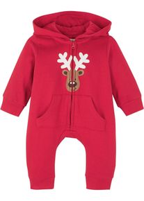 Baby-sweatoverall med julemotiv økologisk bomull, rød, størrelse 68/74, bonprix