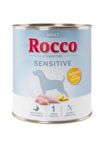 24x800g Rocco Sensitive poulet et pommes de terre pâtée pour chien