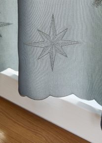 Gardinkappe med stjerne-broderi, grå, størrelse 45x85 cm, bonprix