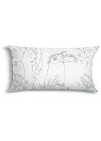 Florella Kopfpolsterbezug , Hellgrau , Textil , Blume , 40x80 cm , angenehm wärmend, atmungsaktiv, hautfreundlich, pflegeleicht, schadstoffgeprüft , Heimtextilien, Bezüge, Polsterbezüge