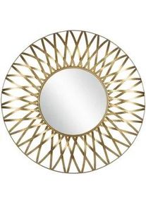 Womo-Design Wandspiegel Gold Ø 70 cm , Goldfarben , Metall , 70x4x70 cm , Spiegel, Wandspiegel