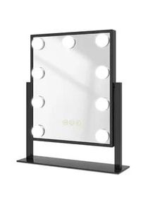 Emke Kosmetikspiegel Rechteckiger mit Beleuchtung, Schwarz, 30/25 cm , Glas , 25x8.5x30 cm , Spiegel, Schminkspiegel