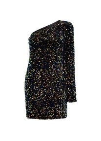 Naemi, Damen, Kleider, Ein-Schulter-Minikleid mit Pailletten und asymmetrischem Ausschnitt, Blau, (XS)