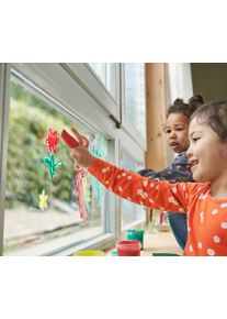 Tchibo - Kleinkind-Jerseykleid - M&auml;dchen - Gr. 98/104 - wei&szlig;/gebl&uuml;mt