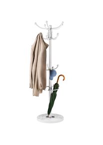 Casaria Perchero de pie con base de mármol 173cm Blanco