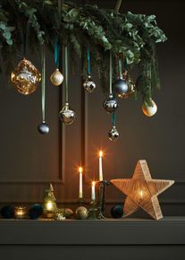 bonprix Adornos navideños con formas orgánicas (3 unidades), gris, 0