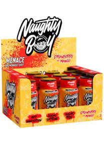Naughty Boy Menace Pre-Workout Shot, 12 x 60 ml Shots, Strawberry & Mango