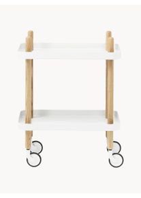 Normann Copenhagen Wózek barowy z metalu Block Biały Metal, Drewno S 50 x W 64 cm