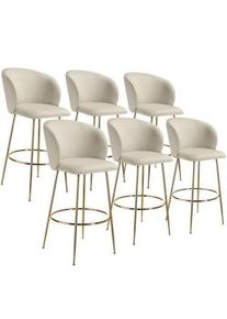 TecTake Sgabello Luana, con schienale, effetto velluto - 405867