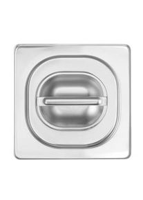 Tapa GN Hendi con borde de silicona Profi Line GN 1/6 de acero inoxidable