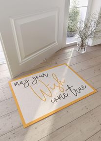 Dörrmatta med vintrigt textmotiv - grå - storlek 38x59 cm - bonprix