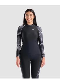arena Rash Guard - Women - Black-black Multi - Size: 38 - Women's arena Modesty Long-Sleeve Rash Vest