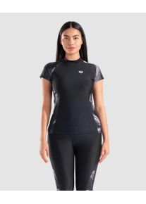 arena Rash Guard - Women - Black-black Multi - Size: 36 - Women's arena Modesty Short-Sleeve Rash Vest