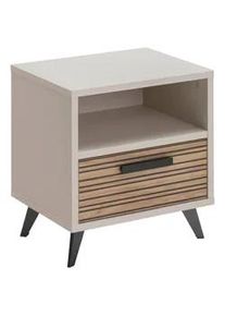Xora Nachtkästchen , Kaschmir , Metall , 1 Schubladen , 50x55x41 cm , FSC Mix , Schlafzimmer, Nachtkästchen