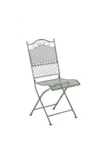 CLP Gartenklappstuhl Metall Antik-Grün , 41x91x50 cm , Gartenmöbel, Gartenstühle, Gartenklappstühle