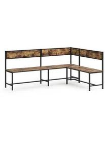 VICCO Esszimmer-Eckbank Fyrk Eiche rustikal 195 x 142 cm , Wildeiche, Schwarz , Holzwerkstoff , Rechteckig , 195x90x142 cm , Esszimmer, Bänke, Sitzbänke