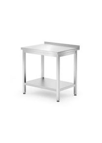 Mesa de trabajo Hendi con base y alero de acero inoxidable 800x600x850mm