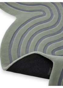 benuta Finest Tapis en laine Helix Vert 200x300 cm - Tapis en fibres naturelles