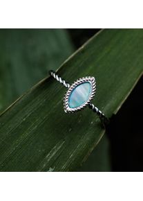 Holzkern Anello Visual Argentato e Madreperla