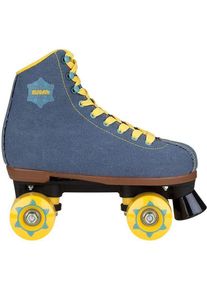 Nijdam, Rollschuhe, Retro Rolschaatsen - Denim Rebel - Denimblauw/Geel - 39 (39), Blau