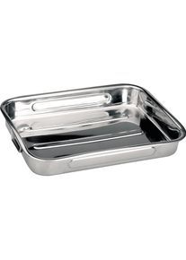 Ibili Auflaufform Edelstahl Bistrot 48 x 34 x 7 cm Perfekt zum Servieren von Speisen auf Tischen, Auflaufform, Silber