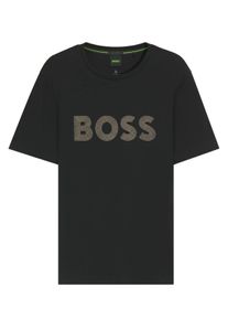 Duże Rozmiary - BOSS Green - T-shirt z bawełny Pima z 4-kierunkowym stretchem i nadrukiem z logo - 3XL