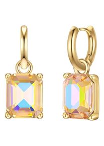 Yokoamii , Paar Creolen »Set: Y526« mit Glas , gelbgold , 25,9 mm , Creolen für Damen