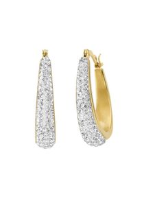 Firetti , Juegendliche , Paar Creolen »Schmuck Geschenk Edelstahl Ohrschmuck Ohrringe« mit Kristallstein (synth.) , gelbgoldfarben-kristallweiß +...