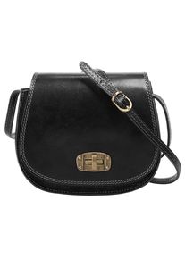 Pike Piké , Umhängetasche echt Leder, Made in Italy , schwarz