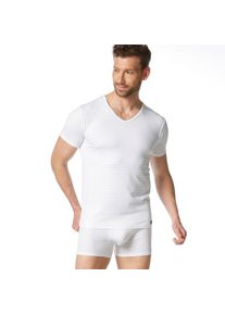 Bruno Banani , V-Shirt »CHECK LINE 2.0« Pique Optik, Kurzarm, V-Neck, Cotton-Mix , weiß karo , 4S , 4S , V-Shirt für Herren von Bruno Banani