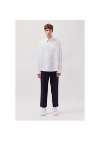 studio seidensticker, Herren, Businesshemd Oversized 1/1 Kentkragen Gestreift, white, normale &Auml;rmell&auml;ngen, L41-42 -normale &Auml;rmell&auml;ngen, white, 