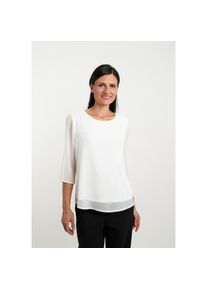 Seidel Moden, Damen, Chiffonbluse in eleganter 2 in 1 Optik - MADE IN GERMANY, offwhite, 46, offwhite, Bluse von Seidel Moden