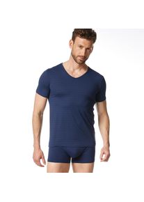 Bruno Banani , V-Shirt »CHECK LINE 2.0« Pique Optik, Kurzarm, V-Neck, Cotton-Mix , marine karo , 6L , 6L , V-Shirt für Herren von Bruno Banani