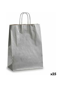 Pincello, Geschenkverpackung, Papiertaschen Silberfarben (32 X 12 X 50 cm) (25 Stück) (Geschenktüte, 25 x)