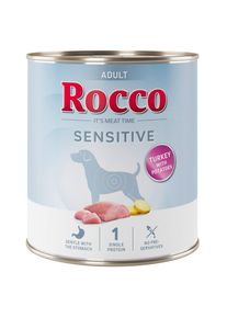 6x800g Rocco Sensitive dinde et pommes de terre pâtée pour chien