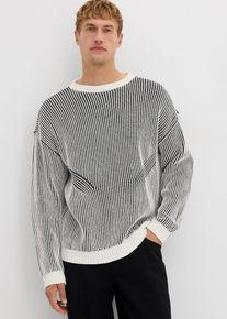 Ribbet genser av bomullsmiks Loose Fit, svart, størrelse 60/62 (XXL), bonprix